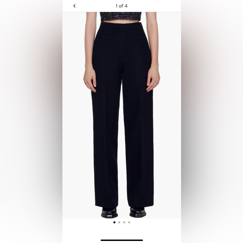 Sandro Alima Tweed Straight Leg Pants Nwt Sz 36